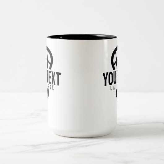 Lacrosse Player CUSTOM TEXT Team Mesh Sport Stick Tweekleurige Koffiemok (Center)