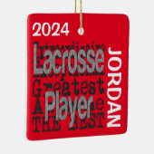Lacrosse Player Extraordinaire CUSTOM Keramisch Ornament (Rechts)