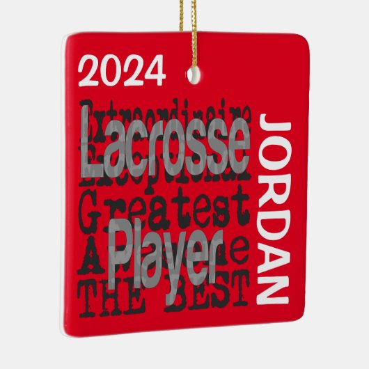 Lacrosse Player Extraordinaire CUSTOM Keramisch Ornament (Rechts)