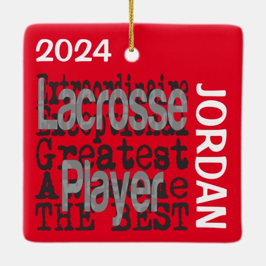 Lacrosse Player Extraordinaire CUSTOM Keramisch Ornament (Achterkant)