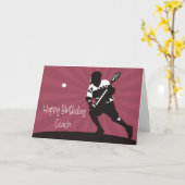 Lacrosse Player for Lacrosse Coach Birthday Kaart (Gele Bloem)