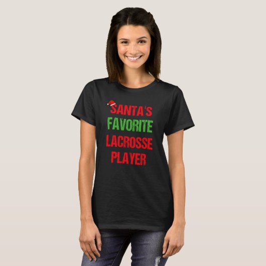 Lacrosse Player Funny Pajama Kerstmis T-shirt (Voorkant volledig)