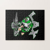 Lacrosse Player Green Uniform Legpuzzel (Horizontaal)