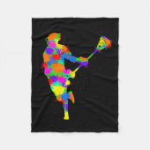 Lacrosse Player Kinder Boys Youth Fleece Deken (Voorkant)