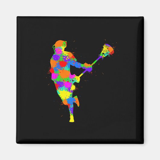 Lacrosse Player Kinder Boys Youth Magneet (Voorkant)