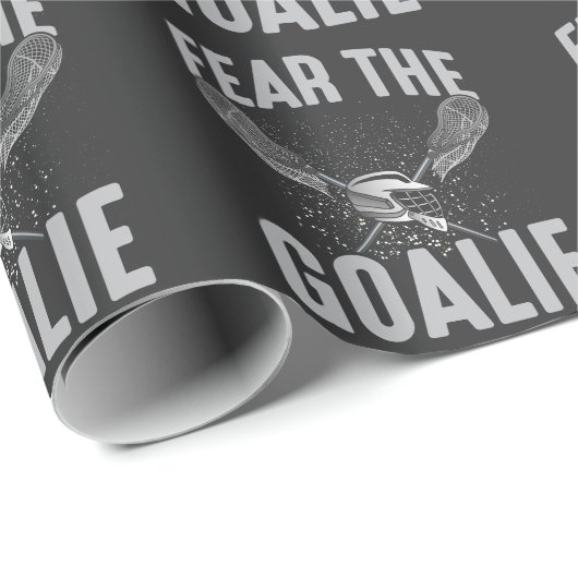 Lacrosse Player Lax Goalie Stick Helmet Sport Fun Cadeaupapier (Rol Hoek)