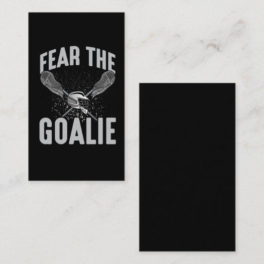 Lacrosse Player Lax Goalie Stick Helmet Sport Fun Visitekaartje (Voorkant / Achterkant)