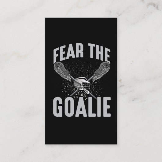 Lacrosse Player Lax Goalie Stick Helmet Sport Fun Visitekaartje (Voorkant)