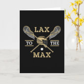 Lacrosse Player Lax naar de Max Stick Funny Gift Kaart (Gele Bloem)