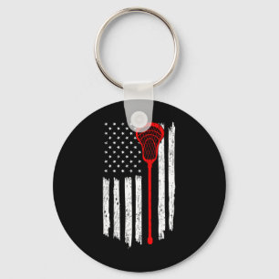 Lacrosse Player Lax Patriotic Goalie Laxing Indepe Sleutelhanger