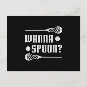Lacrosse Player Lax Wanna Spoon Stick Funny Gift Briefkaart