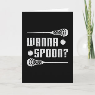 Lacrosse Player Lax Wanna Spoon Stick Funny Gift Kaart