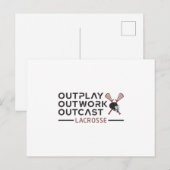 Lacrosse Player Outplay Outwork Outcast Lax Gift Briefkaart (Voorkant / Achterkant)