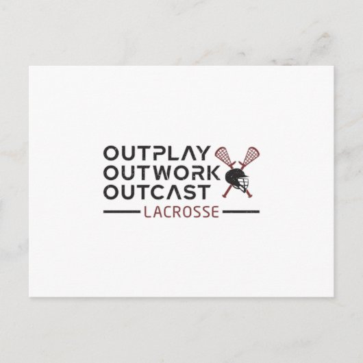 Lacrosse Player Outplay Outwork Outcast Lax Gift Briefkaart (Voorkant)