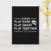 Lacrosse Player Play Hard Play Smart Funny Gift Kaart (Gele Bloem)