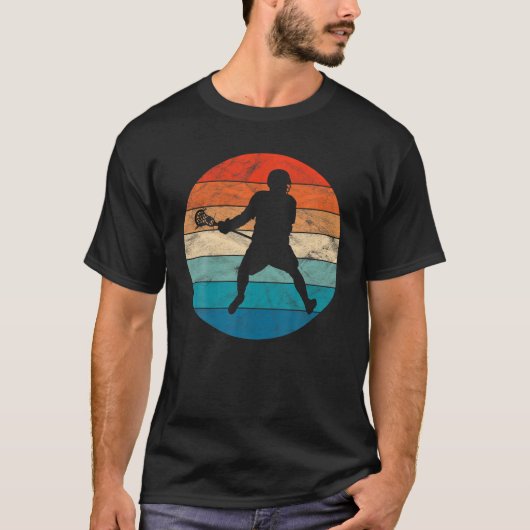 Lacrosse Player Retro Cool 80S 90S Lover T-shirt (Voorkant)