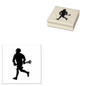 Lacrosse Player Rubberstempel (Gestempeld)