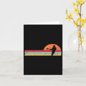 Lacrosse Player Silhouette Sunset Retro Lax Mannen Kaart (Gele Bloem)