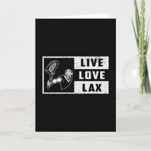 Lacrosse Player Sport Live Love Lax Funny Gift Kaart