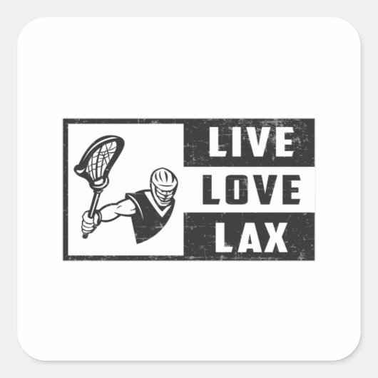 Lacrosse Player Team Live Love Lax Funny Gift Idee Vierkante Sticker (Voorkant)