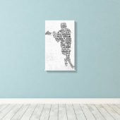 Lacrosse Player Typografie Art Canvas Afdrukken (Insitu (Houten vloer))