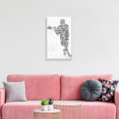 Lacrosse Player Typografie Art Canvas Afdrukken (Insitu (Woonkamer))