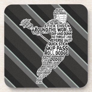 Lacrosse Player Typografie Drink Mat Onderzetter