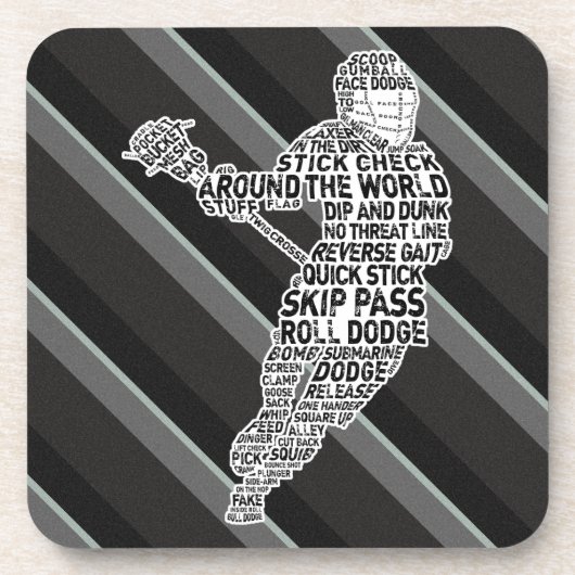 Lacrosse Player Typografie Drink Mat Onderzetter (Voorkant)