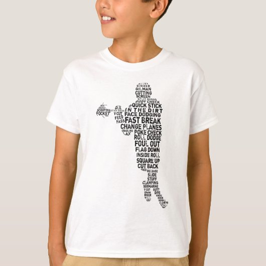 Lacrosse Player Typografie T-Shirt (Voorkant)