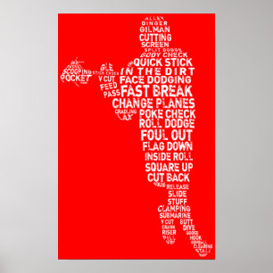 Lacrosse Player Typografisch Poster