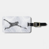 Lacrosse Player Typographic Custom Bagagelabel (Voorkant horizontaal)