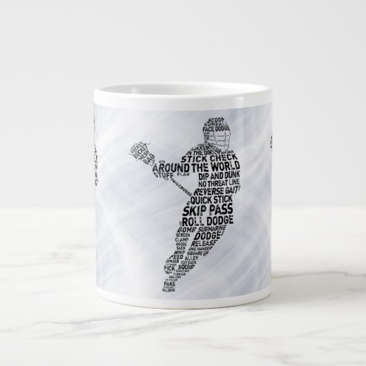 Lacrosse Player Word Art, Lax Grote Koffiekop (Voorkant)