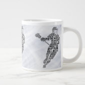 Lacrosse Player Word Art, Lax Grote Koffiekop (Rechts)