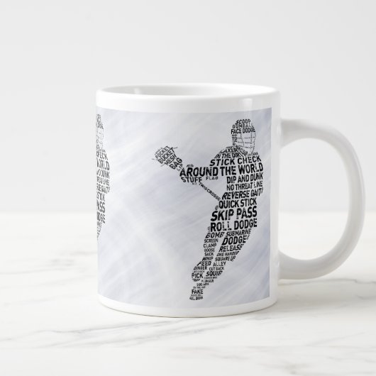 Lacrosse Player Word Art, Lax Grote Koffiekop (Rechts)