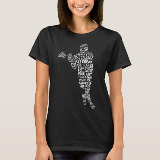 Lacrosse Player Word Art Typografisch T-shirt (Voorkant)