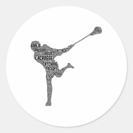 Lacrosse Player Youth Kinder Boys Mannen Ronde Sticker (Voorkant)