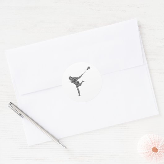 Lacrosse Player Youth Kinder Boys Mannen Ronde Sticker (Envelop)