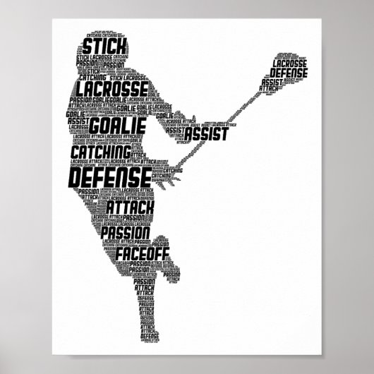 Lacrosse Player Youth Kinder Mannen Boys Poster (Voorkant)
