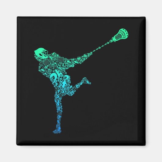 Lacrosse Player Youth Mannen Kinder Boys Magneet (Voorkant)