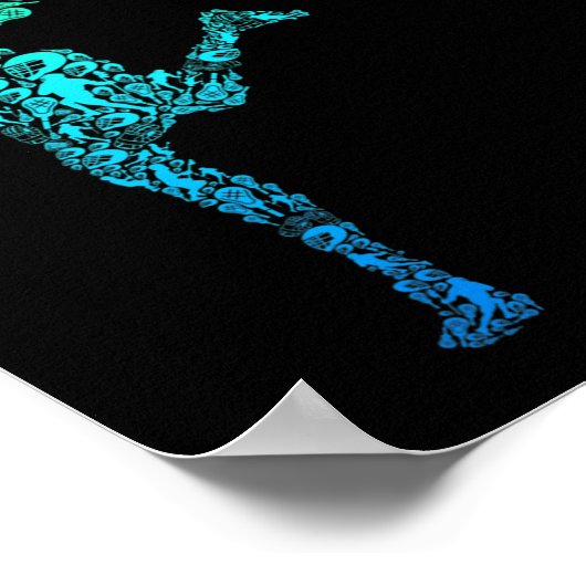 Lacrosse Player Youth Mannen Kinder Boys Poster (Hoek)