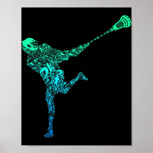 Lacrosse Player Youth Mannen Kinder Boys Poster