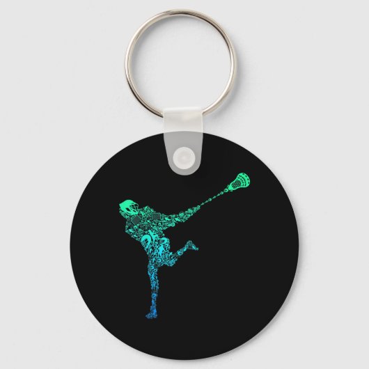 Lacrosse Player Youth Mannen Kinder Boys Sleutelhanger (Voorkant)