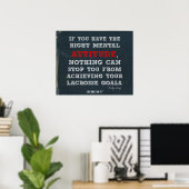 Lacrosse Poster met Attitude and Goals! (Thuiskantoor)