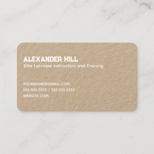 Lacrosse Professional Visitekaartje (Achterkant)