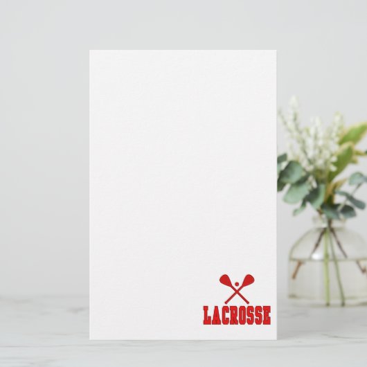 Lacrosse Red Briefpapier (Staand voorkant)