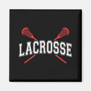 Lacrosse Red Crossed Sticks voor jongeren of volwa Magneet