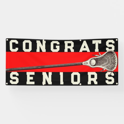 Lacrosse Red Team Gefeliciteerd Spandoek (Horizontaal)