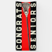 Lacrosse Red Team Gefeliciteerd Spandoek (Verticaal)