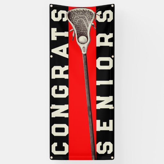 Lacrosse Red Team Gefeliciteerd Spandoek (Verticaal)