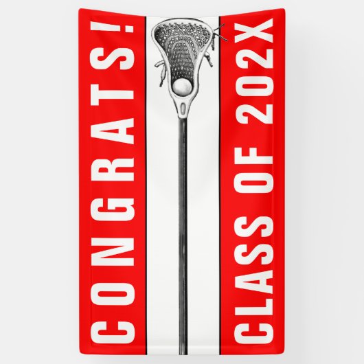Lacrosse Red Team Senior Night Banner (Verticaal)